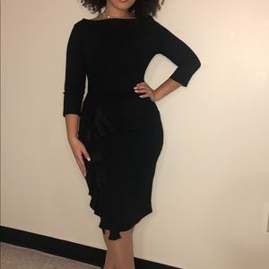 3/4 Sleeve Ruched Elegant Business Pencil Sheath Dress